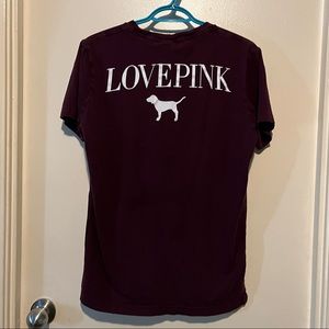 PINK VICTORIAS SECRET BURGUNDY  TEE